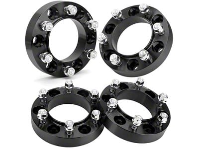 1.25-Inch Hubcentric Pro Billet Wheel Spacers; Black (05-23 6-Lug Tacoma)