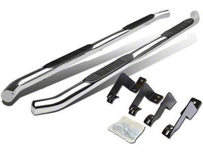 3-Inch Round Nerf Side Step Bars; Stainless Steel (05-23 Tacoma Access Cab)