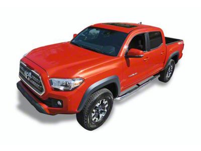 3-Inch Round Side Step Bars; Stainless Steel (05-23 Tacoma Double Cab)