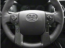 4-Button Steering Wheel Accent Trim; Raw Carbon Fiber (16-23 Tacoma)