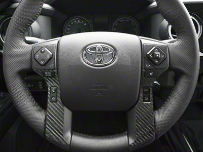 4-Button Steering Wheel Accent Trim; Raw Carbon Fiber (16-23 Tacoma)
