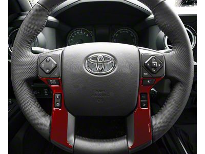 4-Button Steering Wheel Accent Trim; Ruby Red (16-23 Tacoma)