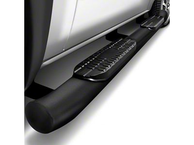 4-Inch Oval Curved Side Step Bars; Black (05-23 Tacoma Double Cab)