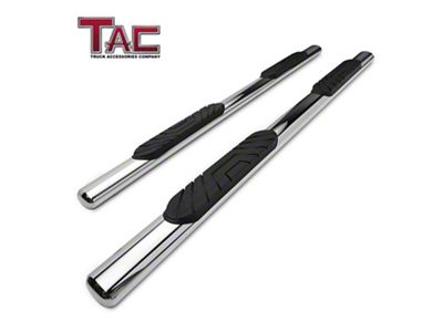 4-Inch Oval Side Step Bars; Stainless Steel (05-23 Tacoma Double Cab)