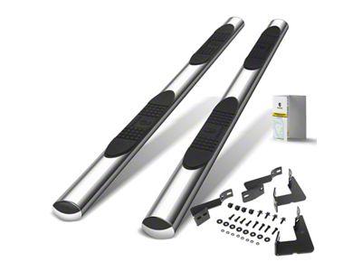 4-Inch Oval Straight Side Step Bars; Chrome (05-23 Tacoma Access Cab)