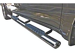 4-Inch Straight Oval Side Step Bars; Rocker Mount; Semi-Gloss Black (24-25 Tacoma Double Cab)