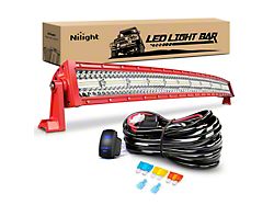 42-Inch Triple Row LED Light Bar with Red Shell; Flood/Spot Combo (Universal; Some Adaptation May Be Required)