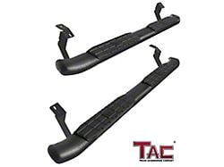 4.25-Inch Oval Side Step Bars; Textured Black (05-23 Tacoma Access Cab)