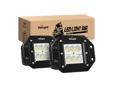 4.80-Inch White LED Flush Mount Lights; Flood Beam (Universal; Some Adaptation May Be Required)
