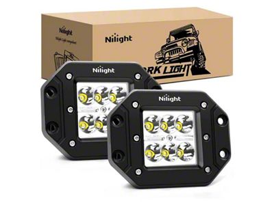 4.80-Inch White LED Flush Mount Lights; Spot Beam (Universal; Some Adaptation May Be Required)