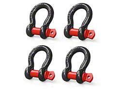 5/8-Inch D-Ring Shackles; 4-Pack