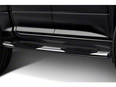 5-Inch Oval Curved Side Step Bars; Polished (05-23 Tacoma Double Cab)