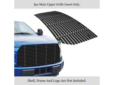 Aluminum Billet Upper Replacement Grille; Polished (16-17 Tacoma w/o Front Sensor)