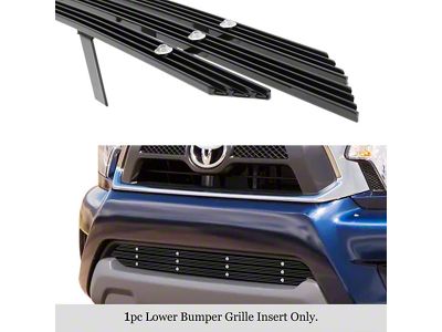 Aluminum Rivet Lower Bumper Grille Overlay; Black (12-15 Tacoma, Excluding X-Runner)