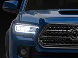 Amber Reflector Type Full LED Headlights; Black Housing; Clear Lens (16-23 Tacoma w/ Factory Halogen Headlights)