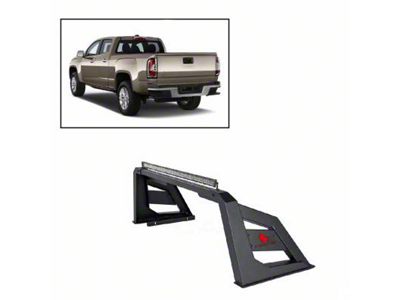Armour Roll Bar with 40-Inch LED Light Bar; Black (15-23 Tacoma)