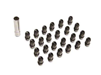Black Acorn Spline ET Lug Nuts; M12x1.5; Set of 24 (05-25 Tacoma)