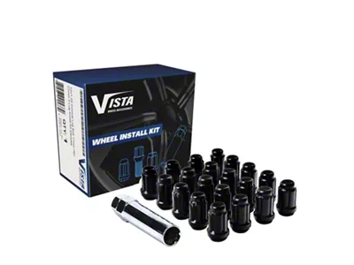 Black Acorn Spline Lug Nuts; M12x1.5; Set of 20 (05-15 Tacoma)