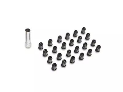 Black Acorn Spline Lug Nuts; M12x1.5; Set of 24 (05-23 Tacoma)