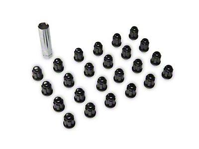 24-Pack Black Factory-Style Mag Seat Lug Nuts – M12x1.5, Fits Toyota Tacoma, 4Runner & More, 13/16” Hex, SCM Steel