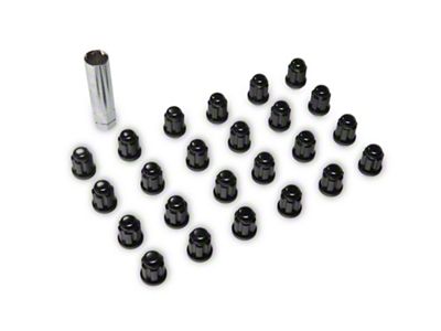 Black Acorn Spline Lug Nuts; M14x1.5; Set of 24 (24-25 Tacoma)