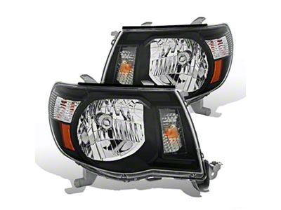 Raxiom Euro Style Headlights; Black Housing; Clear Lens (05-09 Tacoma)