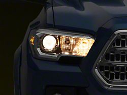 OEM Style Projector Headlights; Black Housing; Clear Lens (16-22 Tacoma w/ Factory Halogen DRL)