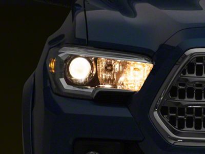 OEM Style Projector Headlights; Black Housing; Clear Lens (16-22 Tacoma w/ Factory Halogen DRL)