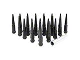 Black Spike Lug Nut Kit; 12mm x 1.5; Set of 24 (05-26 Tacoma)