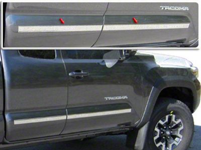 Body Molding Insert Trim Kit; Stainless Steel (16-23 Tacoma Access Cab w/ 5-Foot Bed)