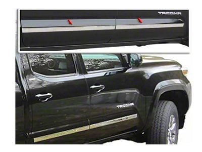 Body Molding Insert Trim Kit; Stainless Steel (16-23 Tacoma Double Cab w/ 5-Foot Bed)