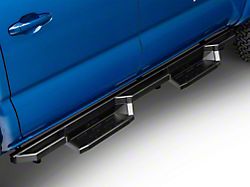 Square Tube Drop Style Nerf Side Step Bars; Matte Black (05-23 Tacoma Double Cab)