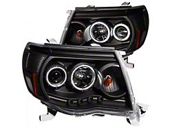 CCFL Halo Projector Headlights; Black Housing; Clear Lens (05-11 Tacoma)