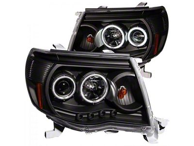 CCFL Halo Projector Headlights; Black Housing; Clear Lens (05-11 Tacoma)