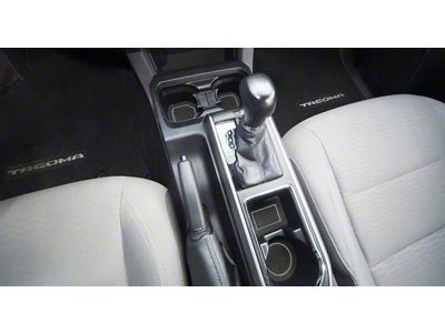 Center Console Cup Holder Inserts; Black/Gray (16-23 Tacoma w/ Automatic Transmission)