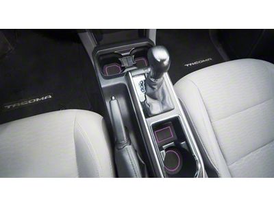 Center Console Cup Holder Inserts; Black/Pink (16-23 Tacoma w/ Automatic Transmission)
