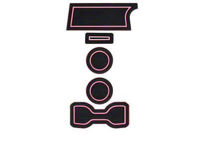 Center Console Cup Holder Inserts; Black/Pink (16-23 Tacoma w/ Manual Transmission)