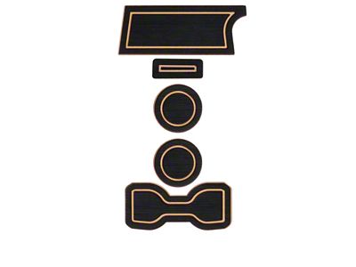 Center Console Cup Holder Inserts; Black/Tan (16-23 Tacoma w/ Manual Transmission)