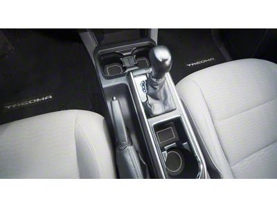 Center Console Cup Holder Inserts without QI Phone Charger Insert; Black/Gray (16-23 Tacoma w/ Automatic Transmission)