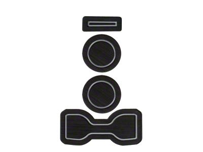Center Console Cup Holder Inserts without QI Phone Charger Insert; Black/Gray (16-23 Tacoma w/ Manual Transmission)
