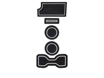 Center Console Cup Holder Inserts with QI Phone Charger Insert; Black/White (16-23 Tacoma w/ Manual Transmission)