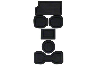 Center Console Cup Holder Inserts with QI Phone Charger Insert; Black/Black (16-23 Tacoma w/ Automatic Transmission)