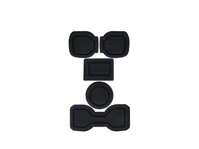 Center Console Cup Holder Inserts without QI Phone Charger Insert; Black/Black (16-23 Tacoma w/ Automatic Transmission)
