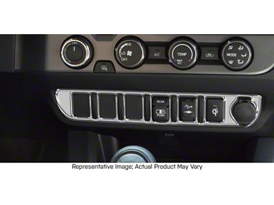 Center Dash 3-Switch Panel Accent Trim; Liquid Chrome (16-23 Tacoma)