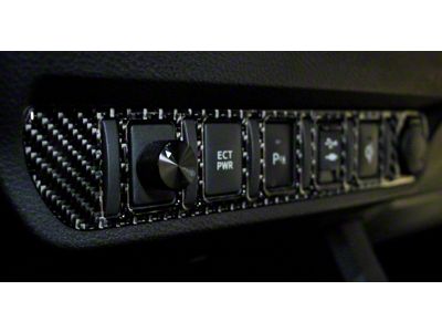Center Dash 6-Switch Panel Accent Trim; Domed Carbon Fiber (16-23 Tacoma)