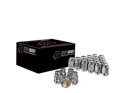 24 Chrome Spline Drive Lug Nuts For SUV & Truck Aftermarket Wheels – 14x1.5, 2" Length, Steel
