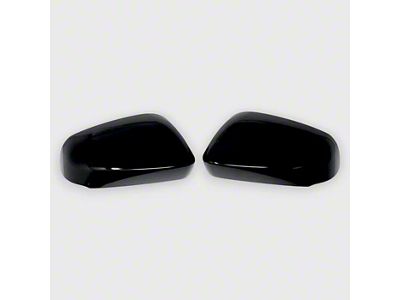 Chrome Delete Mirror Covers; Gloss Black (24-26 Tacoma)