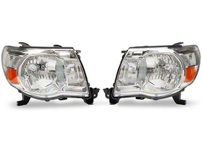 Euro Crystal Headlights; Chrome Housing; Clear Lens (05-11 Tacoma)