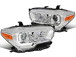 TRD Style Projector Headlights with DRL; Chrome Housing; Clear Lens (16-23 Tacoma w/ Factory LED DRL)