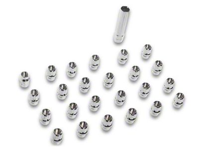 Chrome Open Acorn Spline ET Lug Nuts; M12x1.5; Set of 24 (05-26 Tacoma)